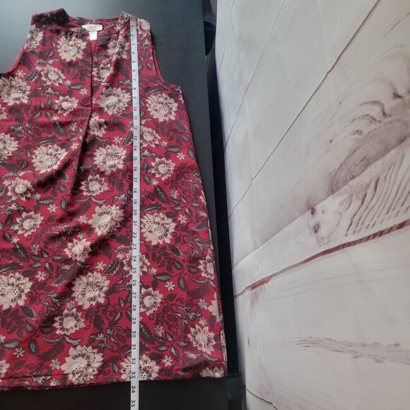 Loft Outlet Midi Dress, XS, Sleeveless, Red Floral Print, V-Neck, Tie-Back, EUC - Picture 9 of 9